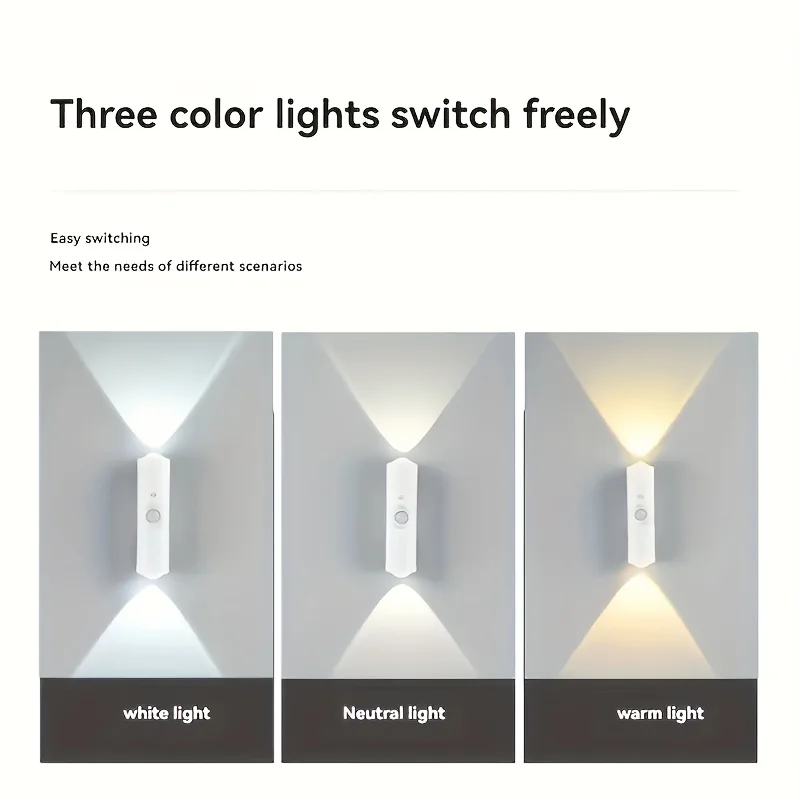 ตัวเลือกสินค้า โคมไฟติดผนัง RGB ตรวจจับการเคลื่อนไหว 7 สี ชาร์จได้