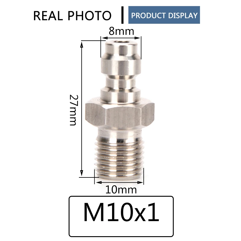 3pcs/set 1/8NPT 1/8BSPP M10x1 Thread Quick Couplers 8MM Quick Connect Fittings Refilling Adapter Air Pumps Parts & Accessories