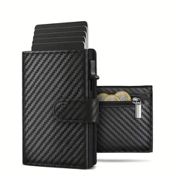 Men's Slim RFID - Blocking Wallet with Coin Pocket (Carbon fiber)