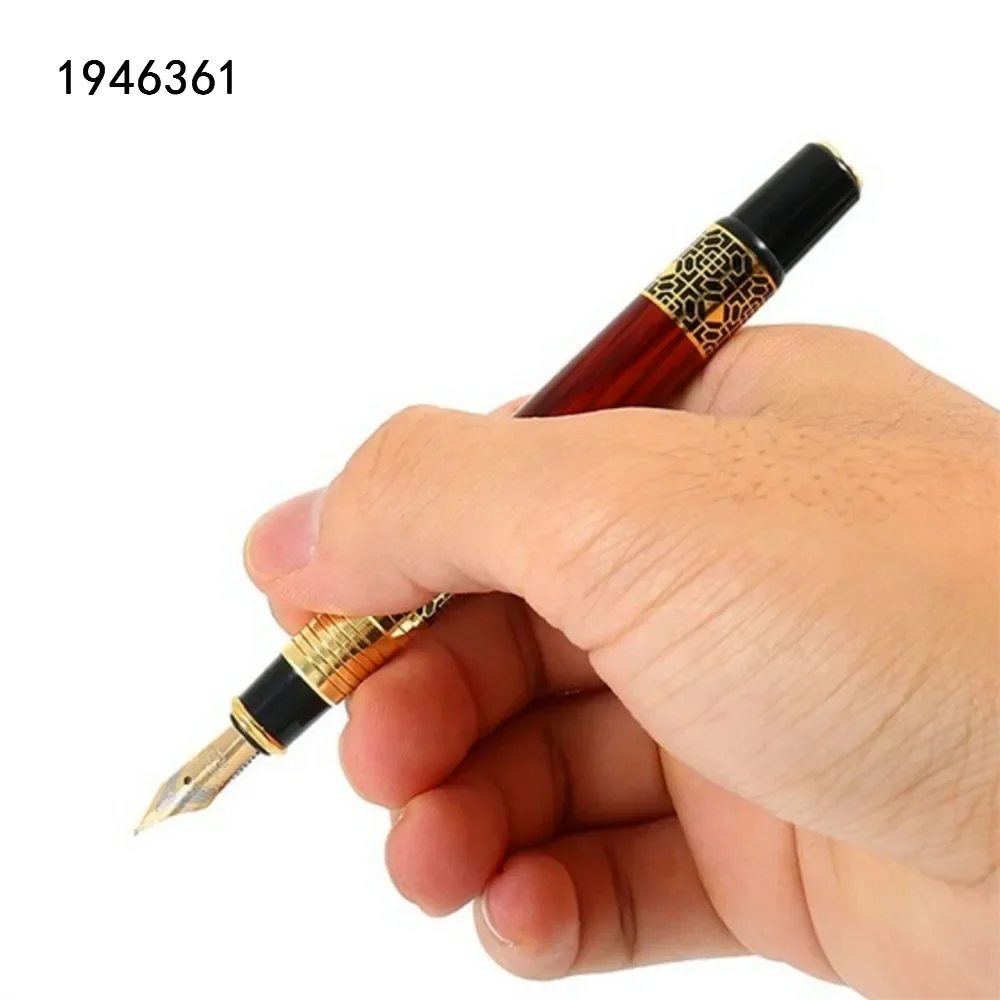 Fountain Pen 530 Golden carving Mahogany Business office School student office Supplies Ink pen