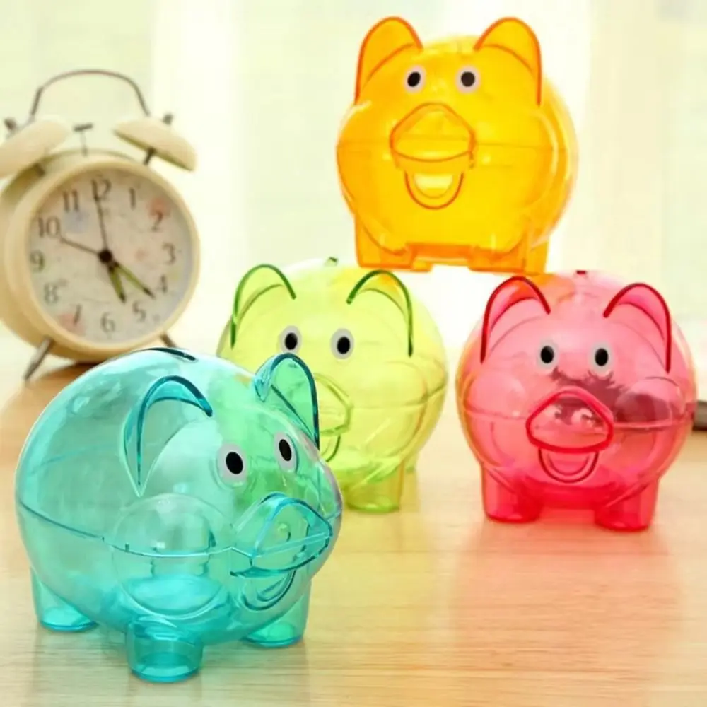 Mealheiro transparente em forma de porquinho para poupar moedas_voghion.com