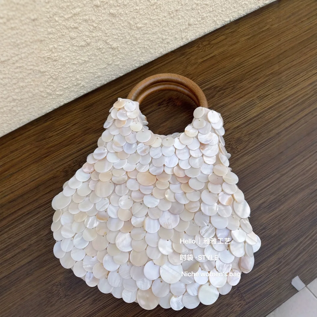 Fashionable Handmade natural shell bag Handheld Shell Bag Women's Single Shoulder Crossbody Accessory Spring New Evening Bag