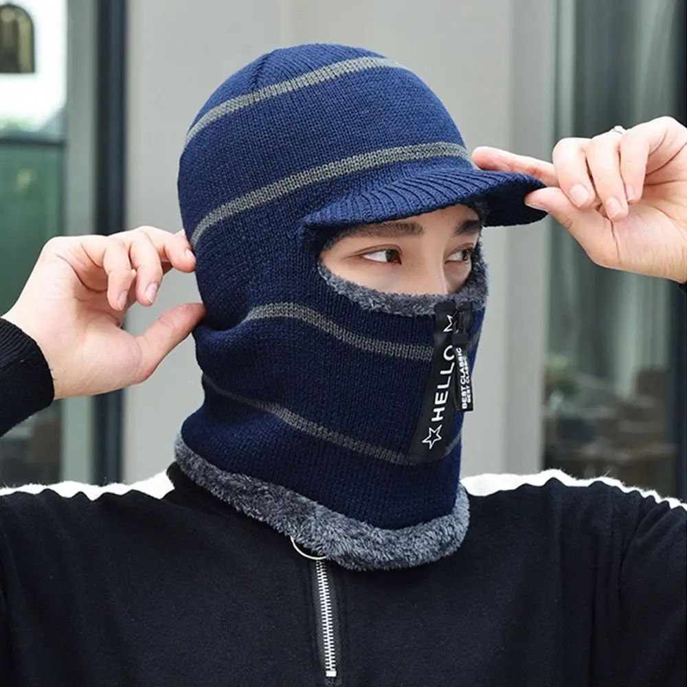 남녀공용 보온 비니 모자 스카프, 따뜻한 부드러운 니트 모자, 양털 방풍 목 스카프 모자, 겨울