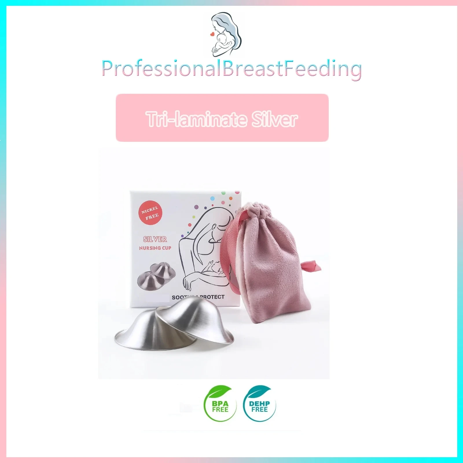 Silvering Nursing Cups Tri-laminate Silver Nipple Shields Nursing Newborn Breastfeeding Essentials Protect