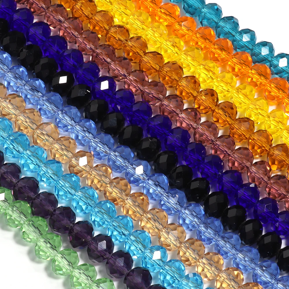 55-108 teile/los 3/4/6/8/10mm Bunte Facettierte Kristall Glas Perlen Abacus Perlen lose Spacer Perlen Für Schmuck Machen Zubehör