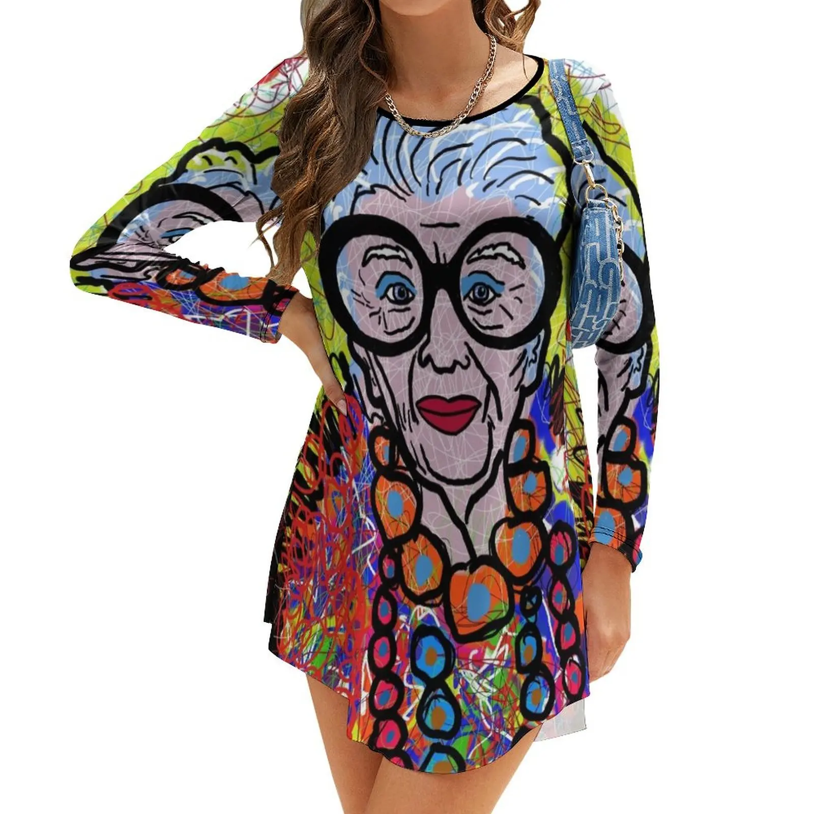 

Iris Apfel Long-Sleeve Dress clothing women summer 2024 purple dress long sleeve dress