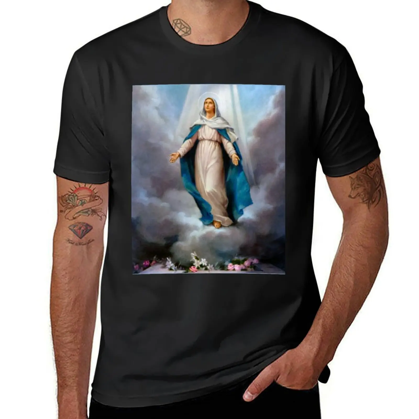 Blessed Virgin Mary T-Shirt cute tops blacks fitted t shirts for men