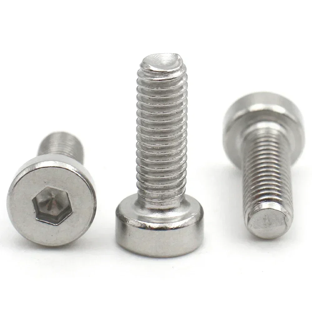 Stainless Steel Screw Bolt 2/5/10/20pcs M2 M2.5 M3 M4 M5 M6 M8 M10 304 Stainless Steel DIN7984 Hex Socket Hexagon Thin Short Low Cap Head