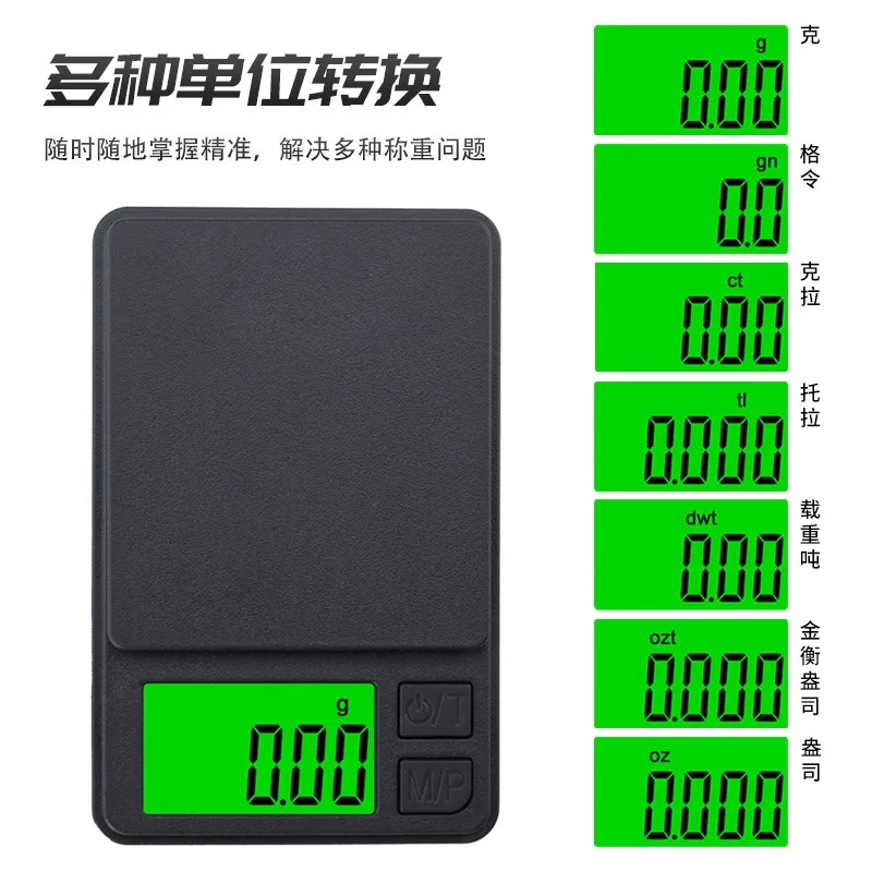 Electronic Kitchen Scale 1000g/0.01g Accurate Pocket Mini Jewelry Gram Scale with Backlight and Lid Calibration Coffee