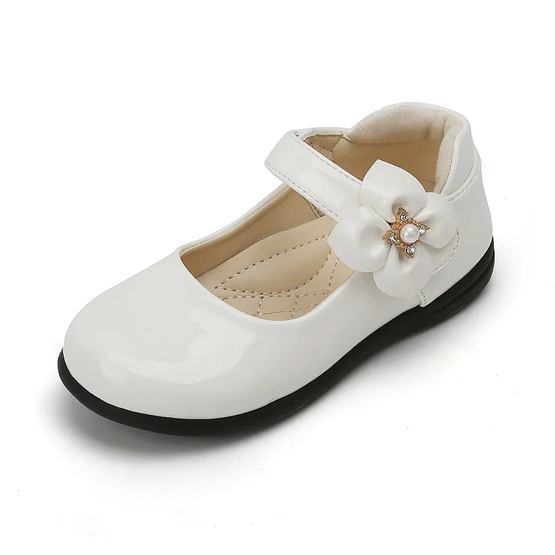Girls black leather shoes British style soft kids fashion sweet Princess Mary Jane performance new 2023 soft bottom baby shoes