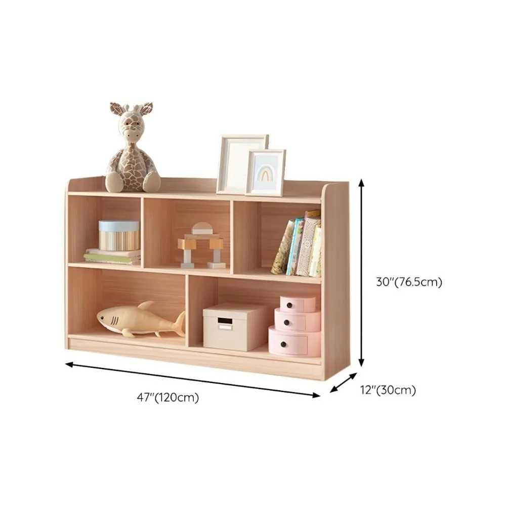 Independent children's bookshelf, children's solid wood storage cabinet, modern display rack-pine 79 "L x 12" W x 52 "H