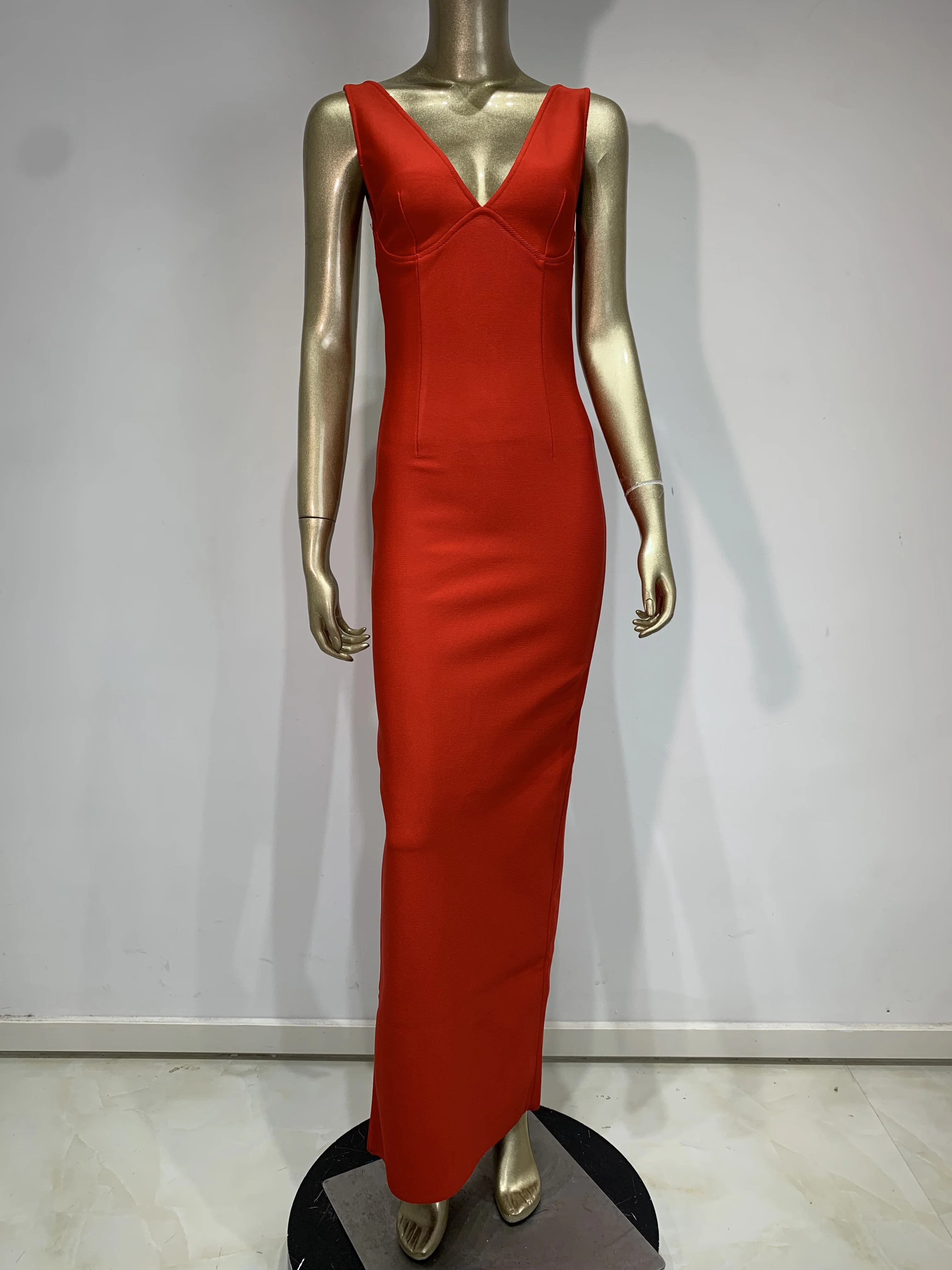 Women Sexy V Neck Backless Red Maxi Long Summer Celebrity Bodycon Bandage  Dress 2025 Elegant Evening Club Party Dress - AliExpress 200000345