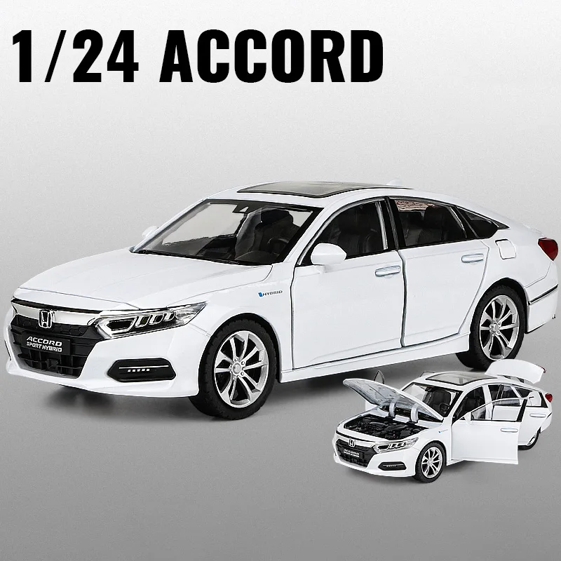 New 1:24 Honda Accord Alloy Die Cast Toy Car Model Sound and Light Children's Toy Collectibles Birthday gift 2