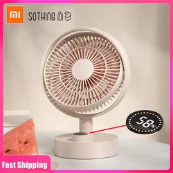 Xiaomi Desktop Fan Shaking Head Intelligent Digital Display Mini Cooling Fans Type-C Chargeable Portable Low Noise Fan