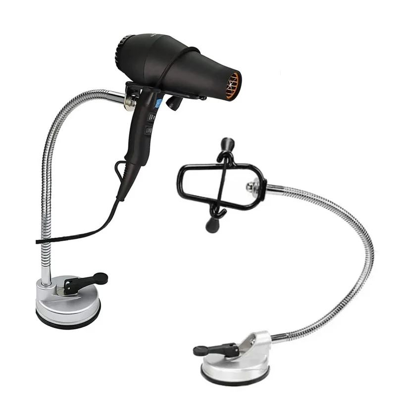 스테인레스 스틸 360 ° 회전 레이지 헤어 드라이어 스탠드 흡입 컵 브래킷 스탠드, 핸즈프리 헤어 드라이어 홀더 