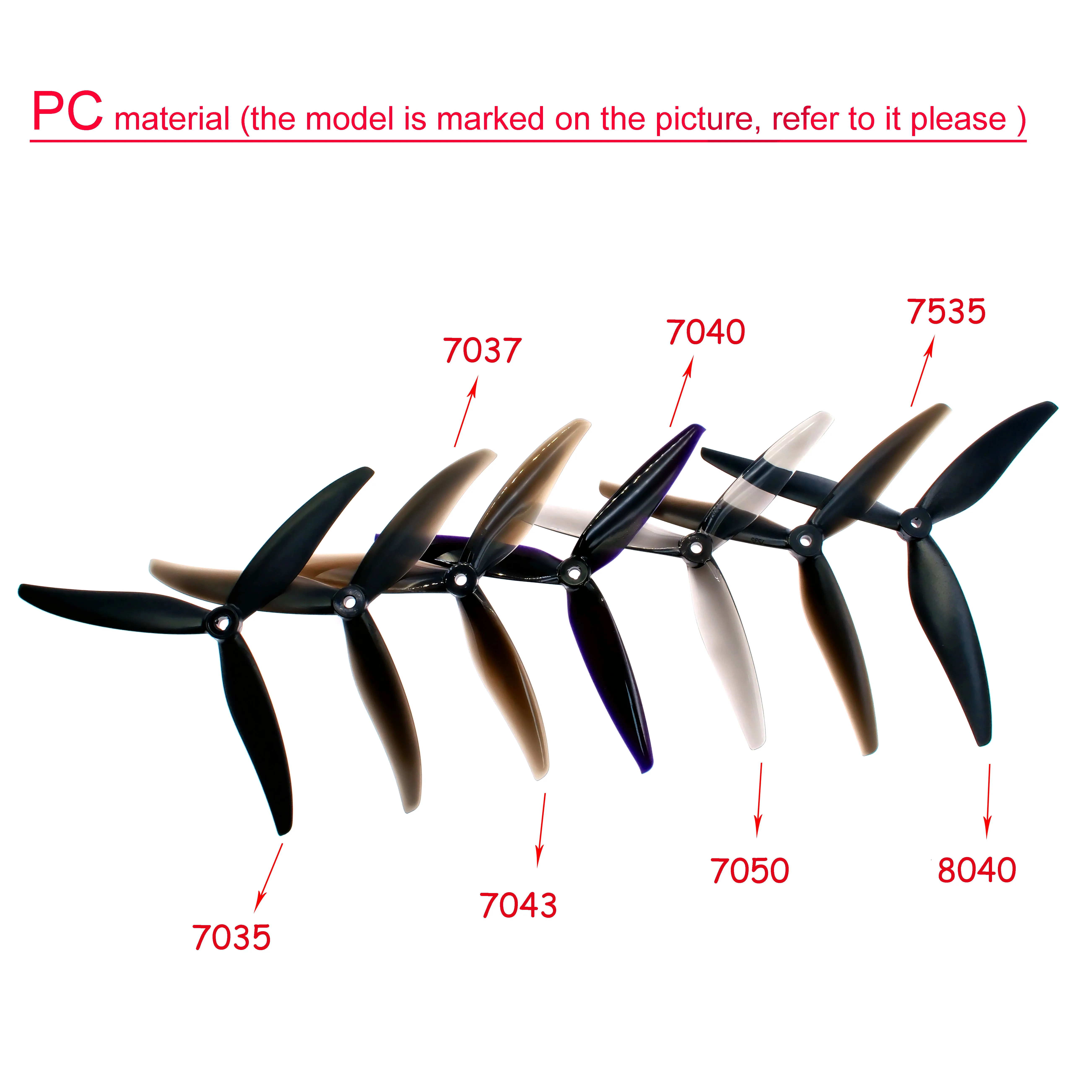 Gemfan RC FPV LR7 MAK4 소품용 7035 7037 7535 7040 7050 7535 8040 8046 8060 9045 1050, 1050W 3 블레이드 PC 탄소 나일론 프로펠러