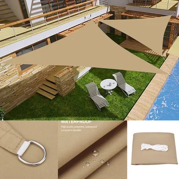 2/3/3.6/5M Triangle Sun Shade Sail Canopy for 98%UV Block Sun Shelter For Outdoor Facility&Activities Backyard Awning Camp Tent 3