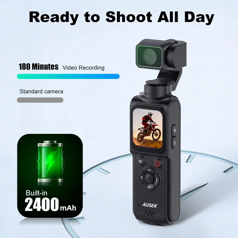 Gimbal Kamera 4K Ultra HD med Stabilisator och Ansiktsigenkänning 330°
