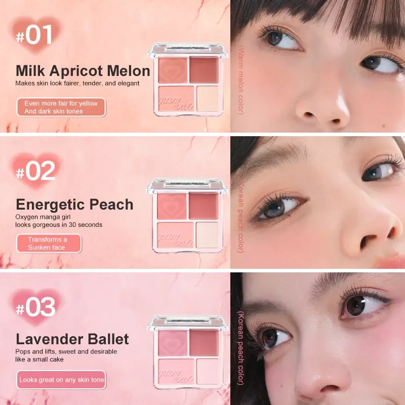 Judydoll 2-in-1 Blush & Highlighter Palette Blush Cream Radiant Matte Highlighter Versatile Palette Gift for Friends Date blush cream cream blusher facial blusher