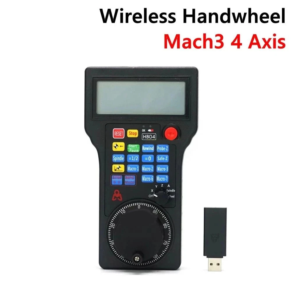 

HB04 HB03 CNC Mach3 4 Axis MPG Wireless Handwheel Mach3 Pendant Pulse 50PPR Optical Encoder Generator For CNC Router