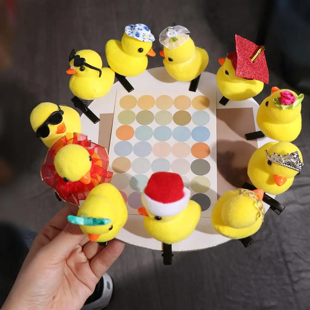 Creative Flower Duck Hair Clips Bowknot Chicken Side Barrettes Korean Style Animal Cartoon Duckbill Clips Daily