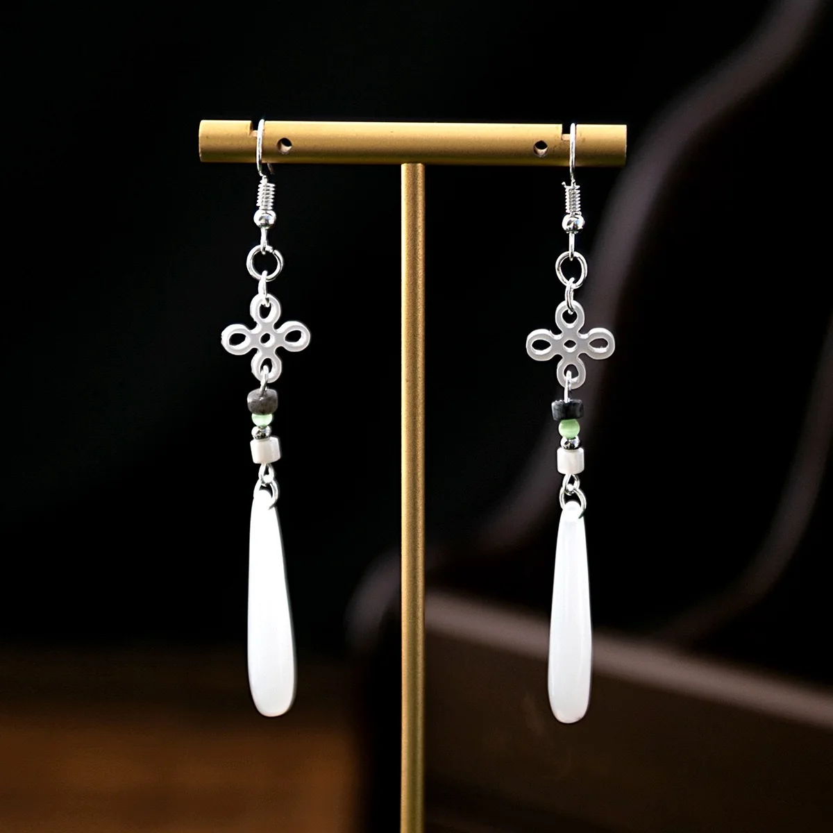 New Chinese Fashion Jade Earrings for Women Vintage Style Butterfly Tassel Water Drop Shaped Luxury Jewelry Hanfu Accessories 3
