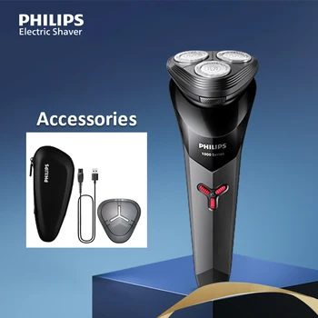 Philips Nuovo S1113 Rasoio Elettrico Da Uomo Rasatura Veloce Barba Trimmer Ricarica USB IPX7 Design ergonomico Tripla Testa Galleggiante Rasoio 1