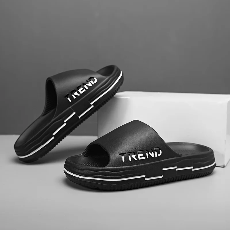 Halktofflor för män Halkskydd med tjock sula Mjuk skumsliders Supermjuk halkfri tofflor för inomhus utomhus_voghion.com