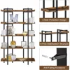 5-Tier, 68.9’’H Industrial Book Shelf, Large Bookcases and Bookshelves with Open Shelves, Open Display Shelves with Metal 3