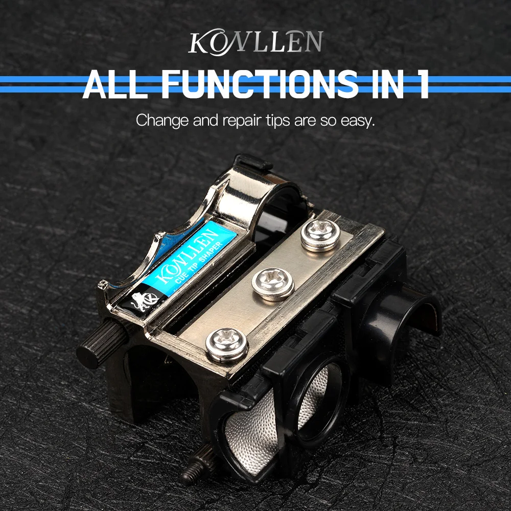 KONLLEN Multifunctional Pool Cue Tip Shaper And Jordan