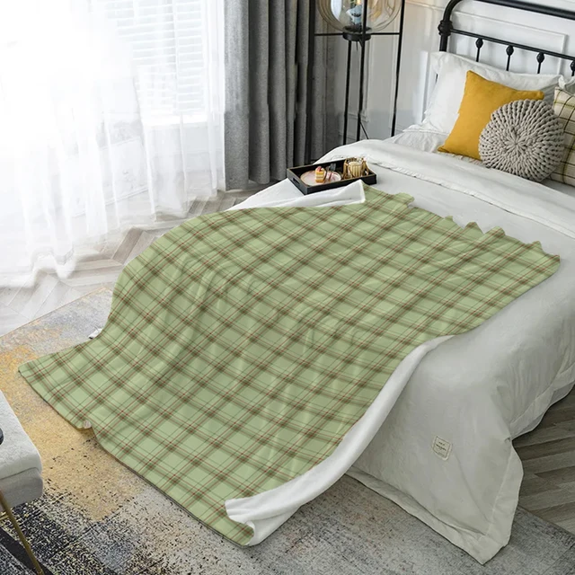 Gingerbread Check Flannel Blanket 3