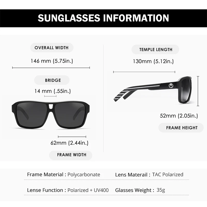 Square Polarized Sunglasses For Men And Women Classic Design_voghion.com