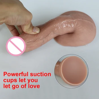 Reality Simulation Dildos Realistic Silicone European Colors Big Penis Masturbators Huge Suction Cup Anal Sex Toys For Men Women 4