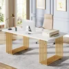 Computer Desk,70.9" Desk,  White Executive Desk Metal Legs,Study Writing Desk, Large Workstation Office, Conference Table 1