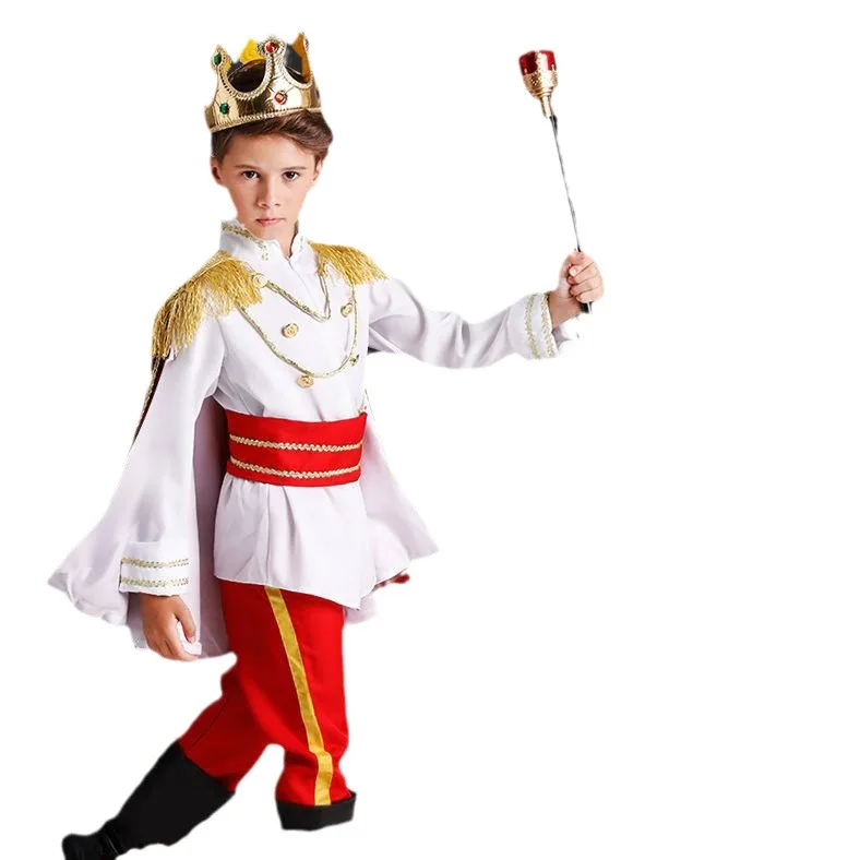 Kids Cosplay Costume Medieval Prince Costume Halloween The Emotional Story of the Prince and Princess Fantasy Royalty Performance