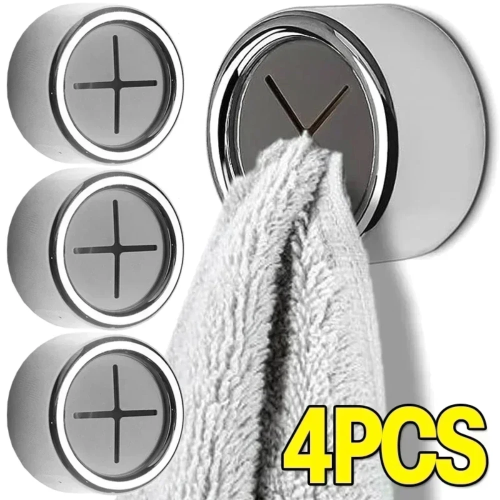 4/1Pcs Self Adhesive Towel Plug Holder Wall Mounted Bathroom Organizers Towel Hooks Storage Rack Kitchen Rags Dishcloth Clips 1