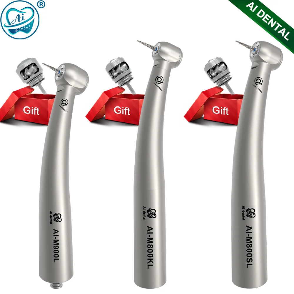 

Dental Fiber Optical High Speed Handpiece with Standard/Small Head Ultralight Titanium Body AI-M900L/M800L Series Air Turbine