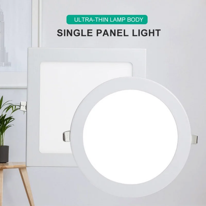 초박형 원형 및 사각형 LED 패널 조명, LED 천장 매립형 조명, AC85-265V 및 드라이버 LED 다운라이트, 3W, 4W, 6W, 9W, 12W, 15W, 25W