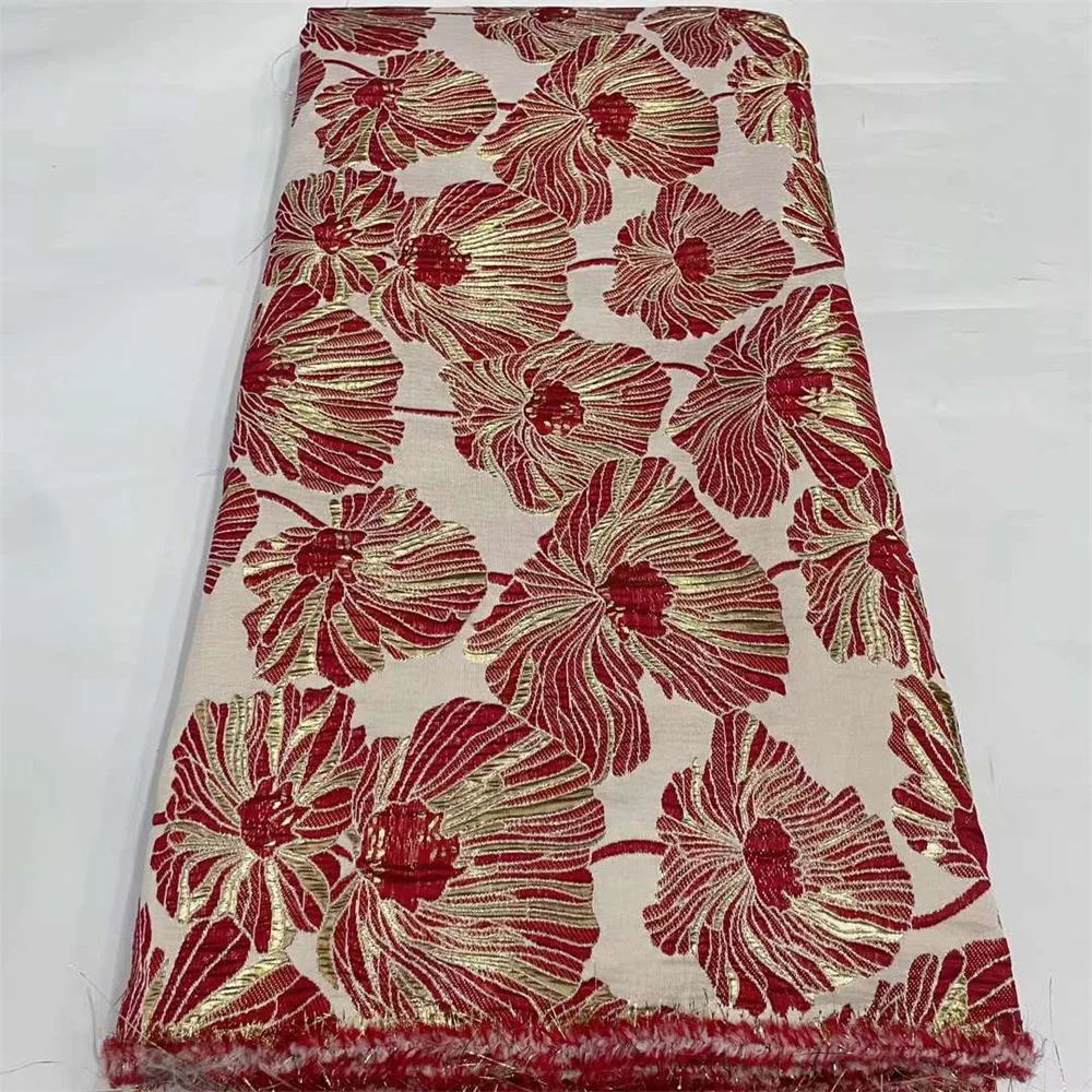 

African Tulle Lace Fabric 2024 Satin Nigerian Brocade Gild Jacquard Lace Fabric For Sewing Wedding Party Dress Women jk-85