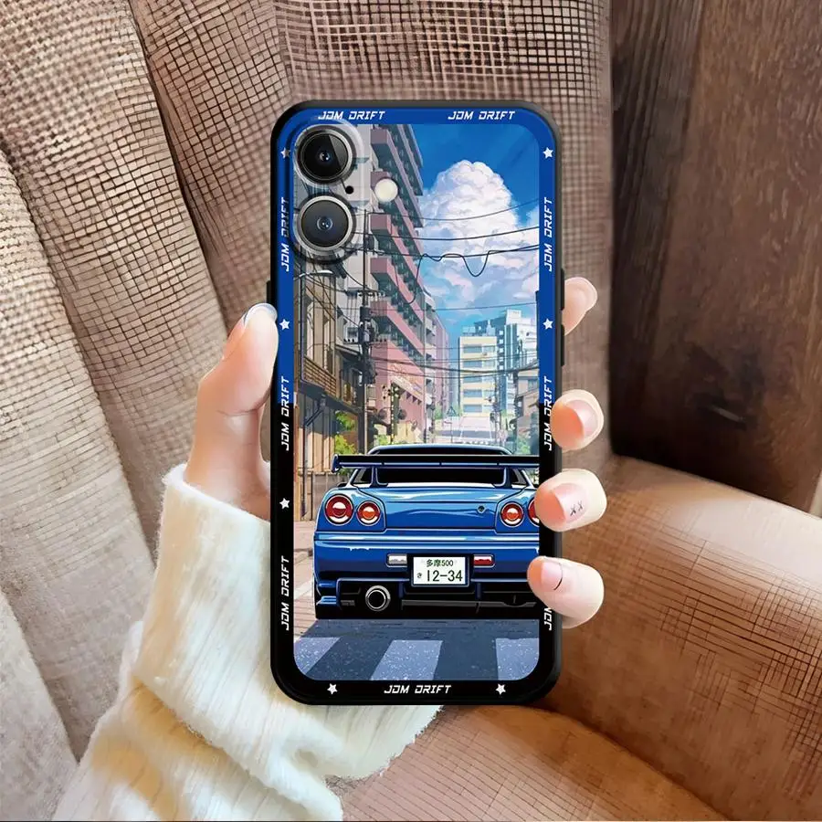 Japanese JDM Drift Car Black Soft Phone Cover