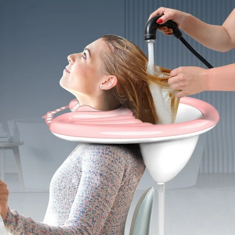 Portable Inflatable Hair Washing Basin for Elderly & Pregnant Women 1pcs Foldable PVC Shampoo Tool with Drain Hose