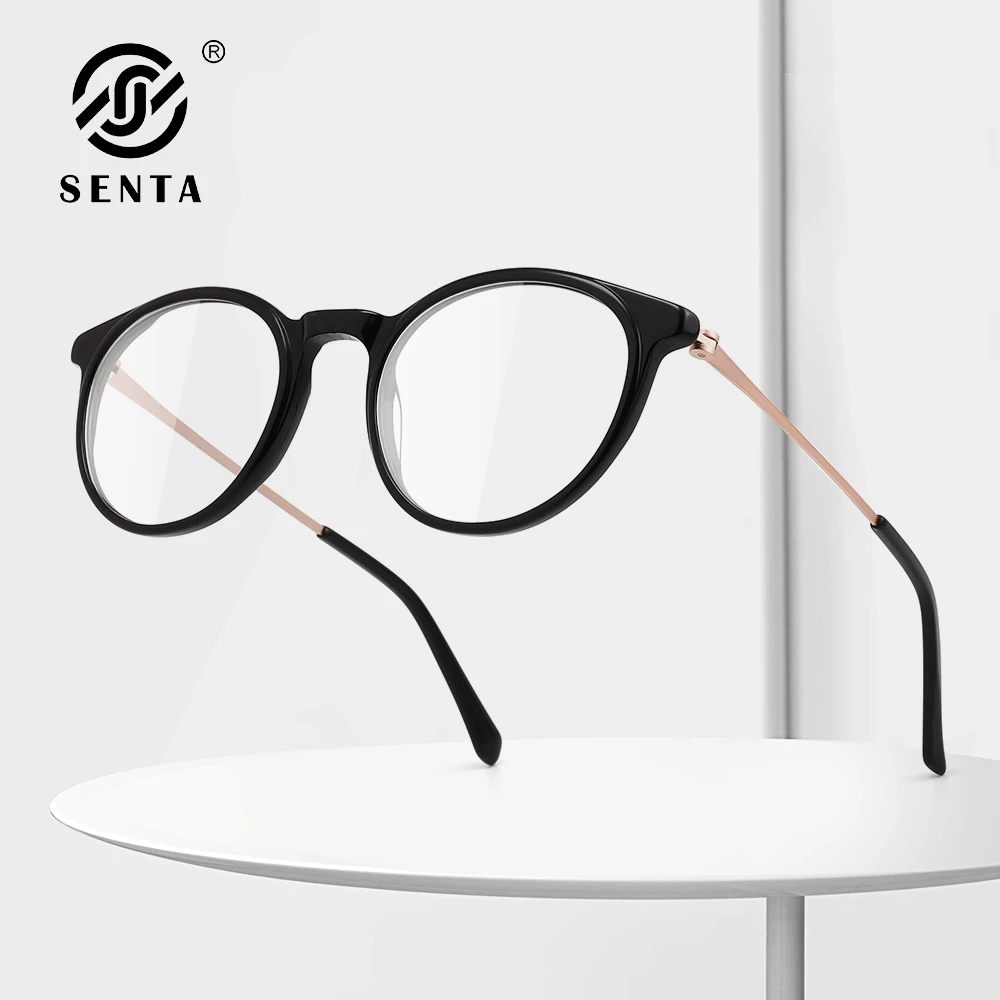 

Senta Women's Glasses Round Anti-glare Lenses and Blue Light Filters Myopia Glasses Woman Resting Lenses Old Luxury Eyeglasses