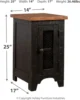 Signature Design by Ashley Valebeck Rustic Farmhouse Chair Side End Table with Cabinet Door, Distressed Black 2