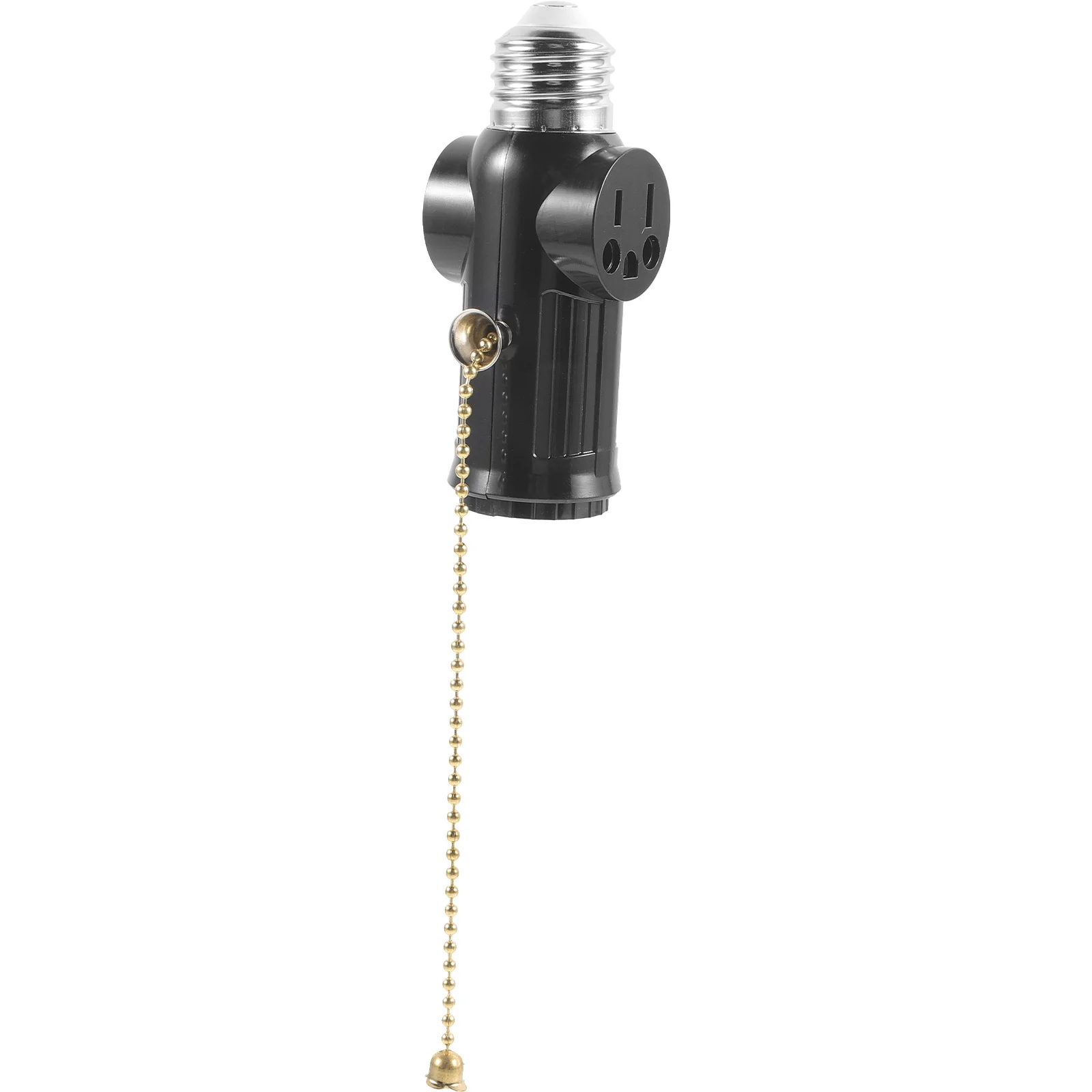 

Outlet Plug Splitter E26 Light Bulb to Dual 3-prong Outlet Plug with Pull