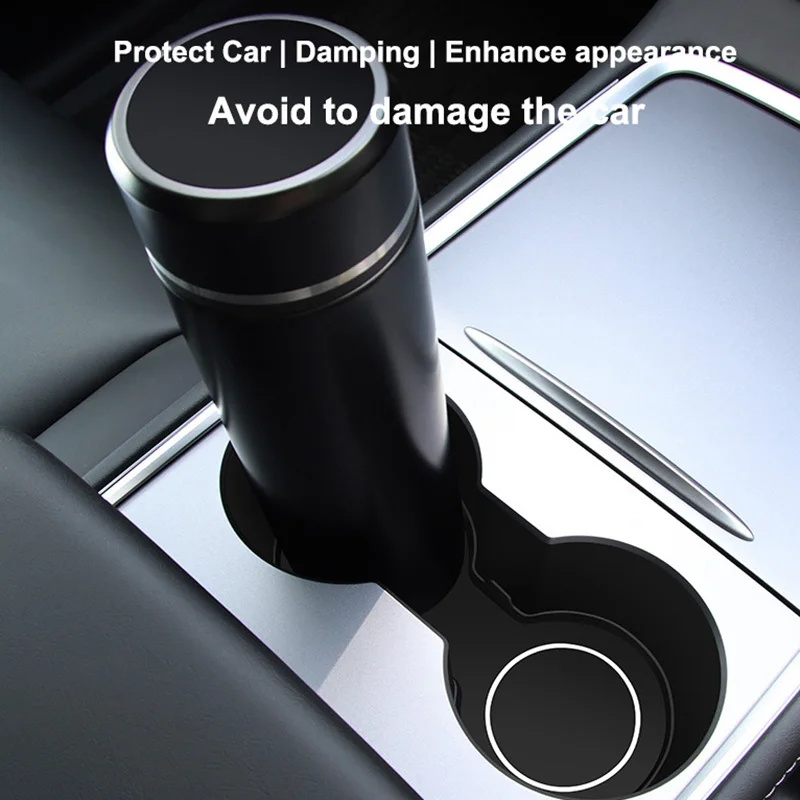 Cup Holder Coasters Car Coaster Pads For Tesla Model 3 Y Water Cup Holder Mats Non-slip Coaster Soft Silicone Pad