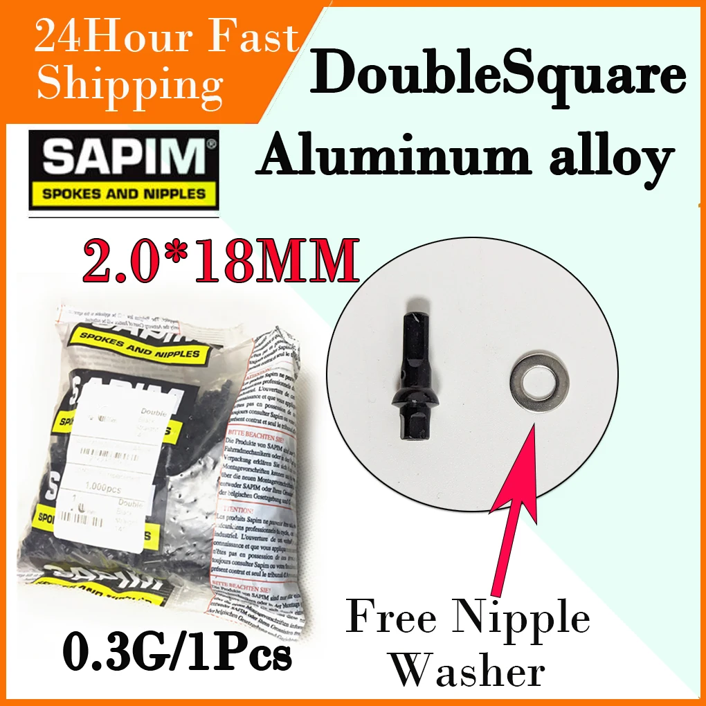 

Sapim Double Square Bicycle Spoke Nipple bicicleta Mtb Spokes Nipples 14G 2.0*18MM Aluminum Alloy Black Dsn