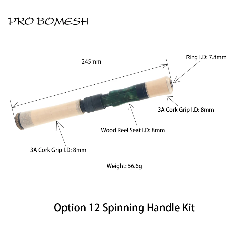 Pro Bomesh 3A Kork Griff Holz Spinnrolle Sitz Griff Kit DIY Forelle Angelrute Gebäude Komponente Reparatur Zubehör – Detail 15