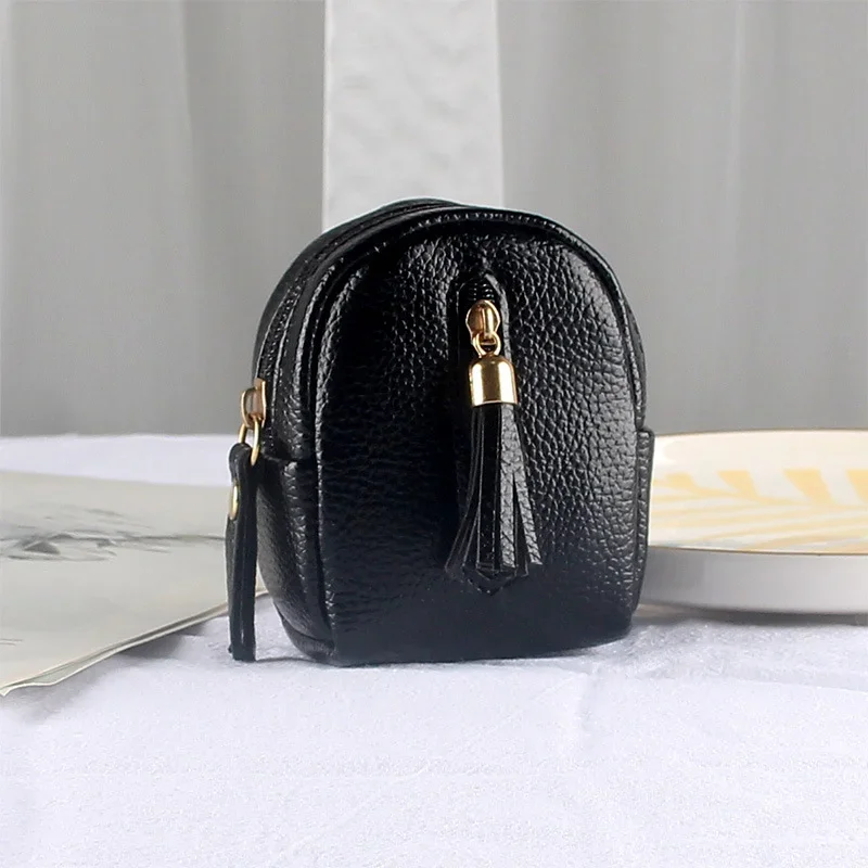Cute Bag Shaped Tassel Double Layer Coin Purse for Women Girls Mini Backpack Keys Card Keychain Handbag coin purse women wallet coin wallet