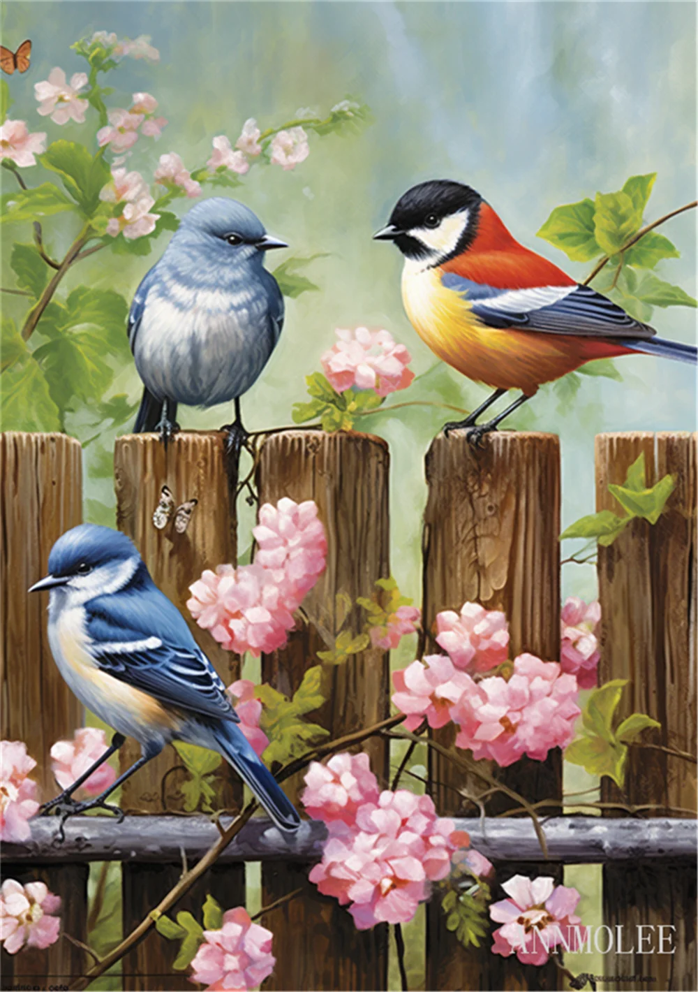 

Puzzles for adults jigsaw puzzles Songbird Menagerie flower Formation wooden DIY Families Toys Gift for Home