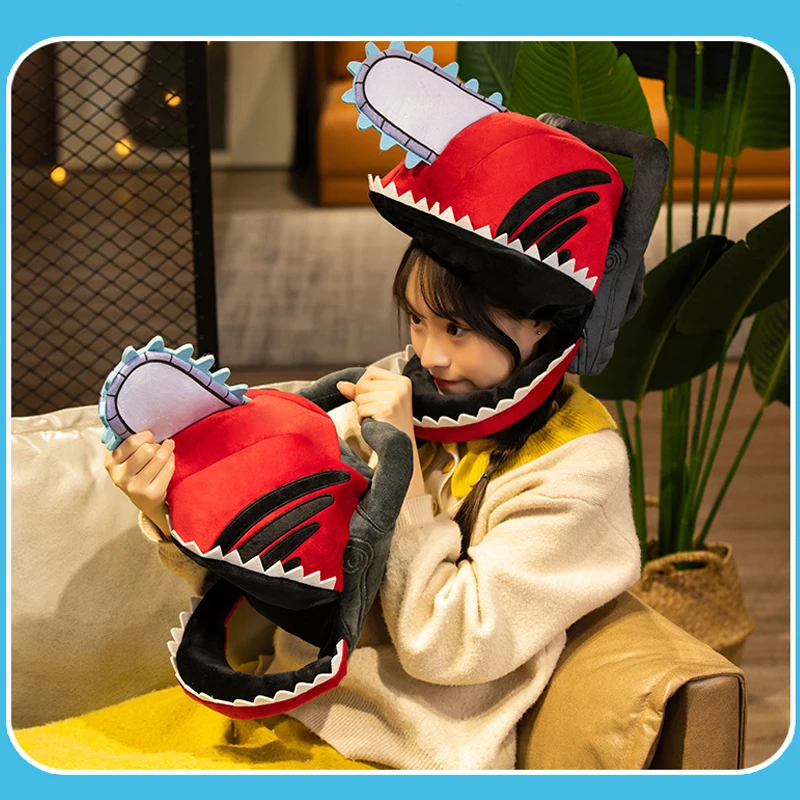 Anime Chainsaw Man Pochita Denji Cosplay Plush Toys Warm Head Coverings  Anime Peripheral Hats Halloween Party Dress Up Gift - AliExpress